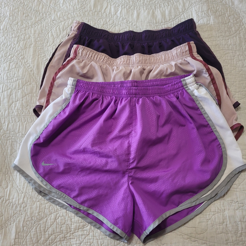 Nike Dri-Fir Women's Purple Athletic Shorts - Set Of 3 - Size Large